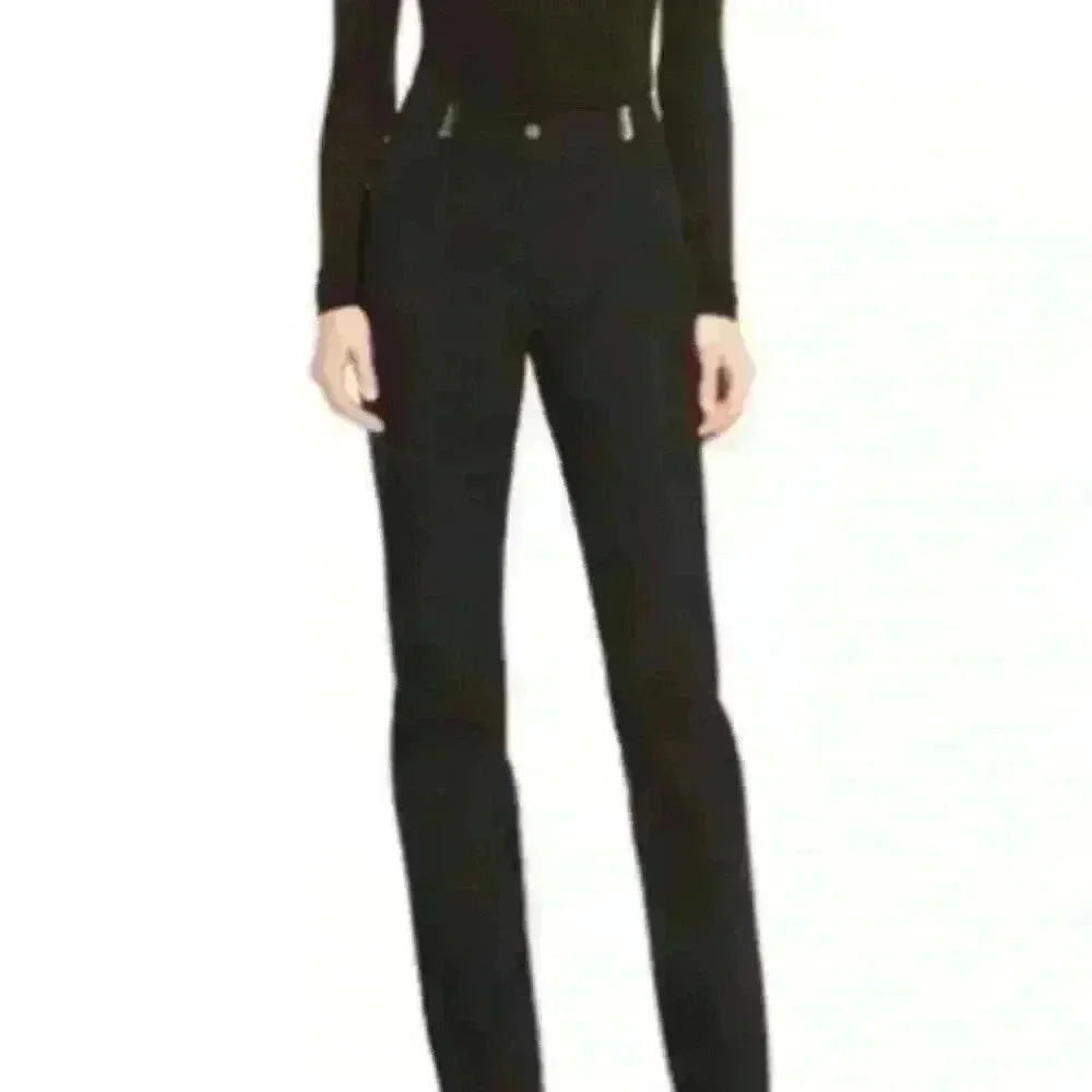 St. John Sport By Marie Gray Gold Accent High Rise Straight Leg Trousers Size 10